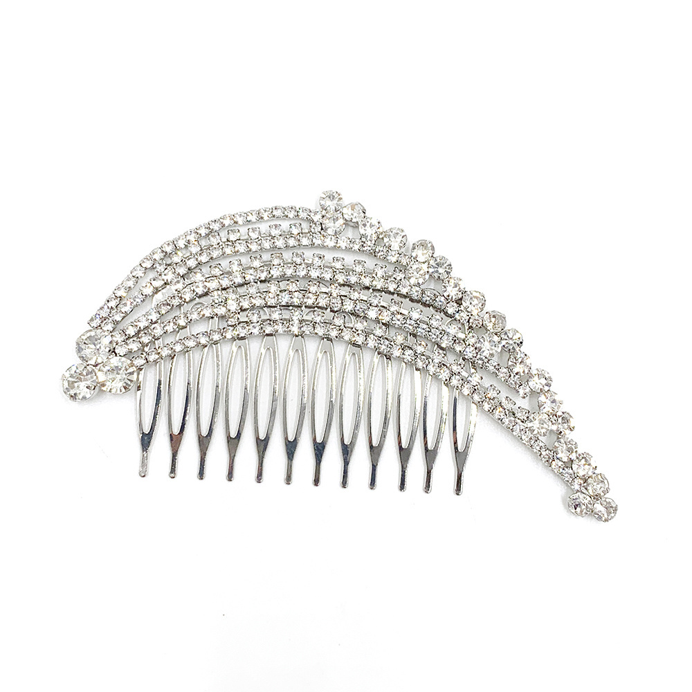 Crystal Wedding Hair Accessories  Silver Hair Women Jewelry Glass Rhinestone Princess Hair Combs