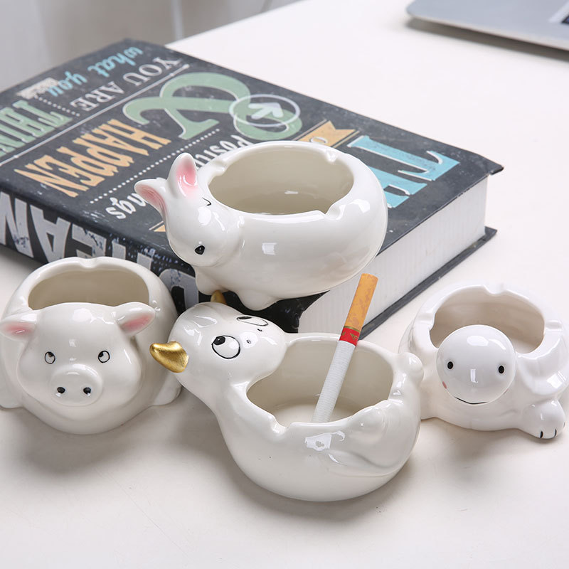 Creative Cute Ceramics Pink Ashtray Lighters & Smoking Accessories For Home Office