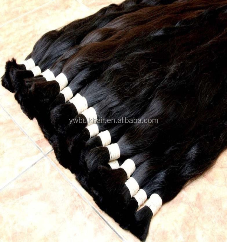 100% Natural Virgin Indian Remy Hair Bulk Wholesale; Raw virgin unprocessed human Loose/bulk Hair