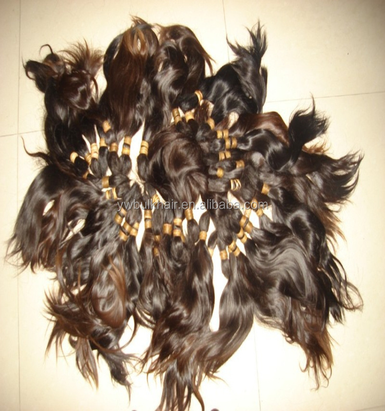 100% Natural Virgin Indian Remy Hair Bulk Wholesale; Raw virgin unprocessed human Loose/bulk Hair