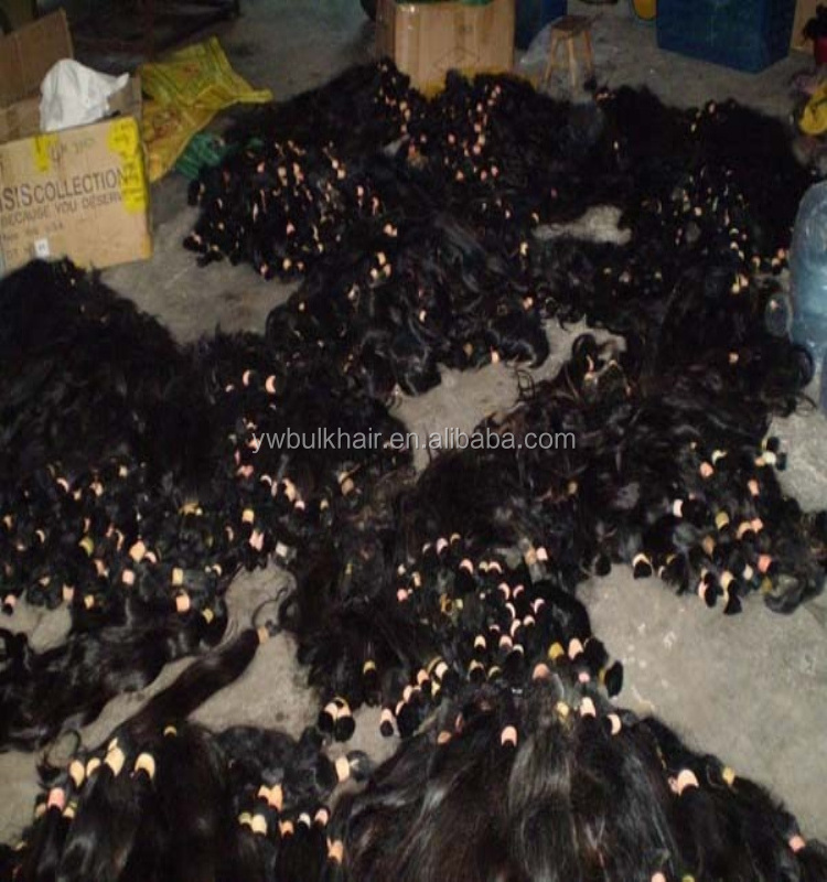 100% Natural Virgin Indian Remy Hair Bulk Wholesale; Raw virgin unprocessed human Loose/bulk Hair