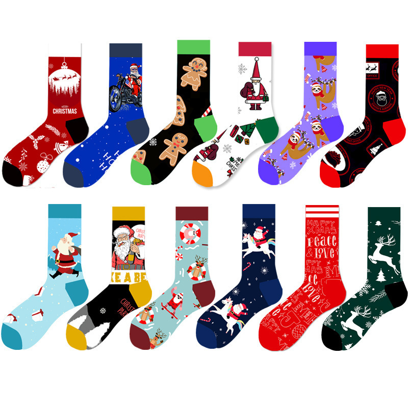 Hot Selling Lovely High Quality Cotton Women Crew Socks men sport Socks For carnival christmas