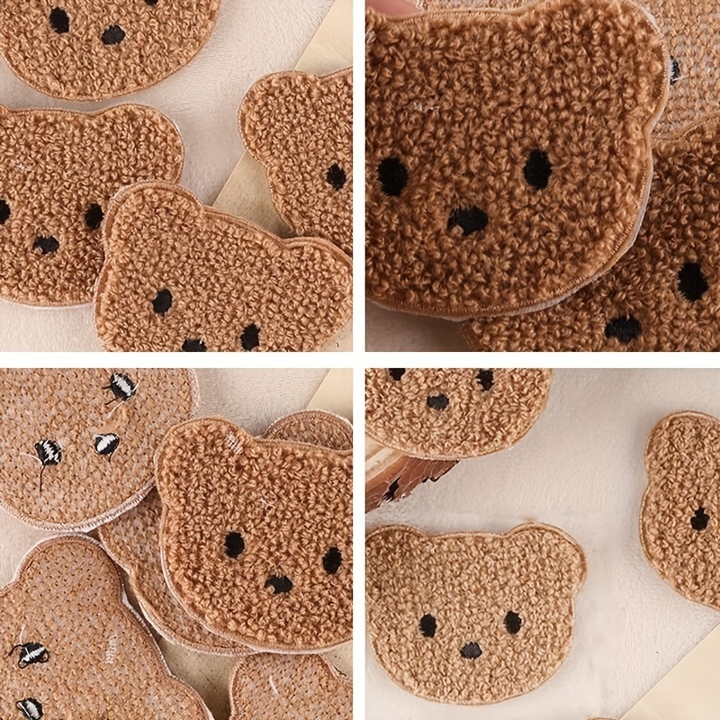 Wholesale Cute Cartoon Embroidery Iron on 3M Glue Adhesive Woven Fabric Bear Design Chenille Patch for child