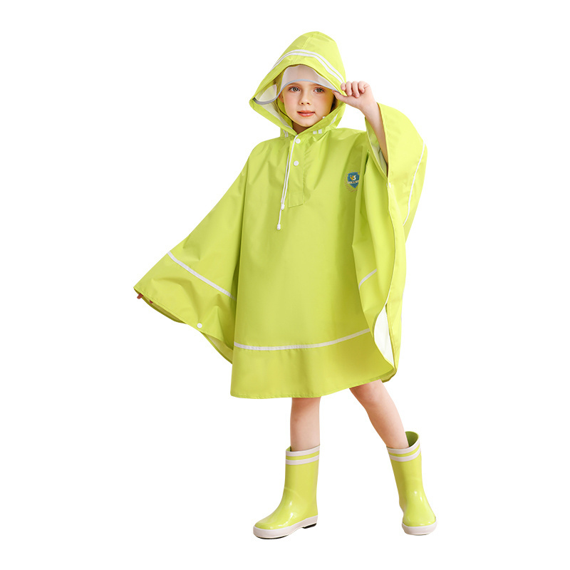 Wholesale children's outdoor cloak waterproof raincoat children's raincoatkids rain coat with school baghooded rain jacket