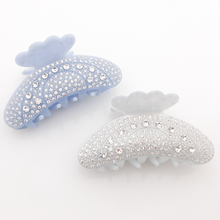 CANYUAN New Korean Cloud Rhinestone Shark Hair Claw Clips For Girls  Beautiful Diamond Shiny Hair Clip Claws For Women