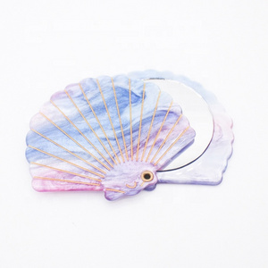 CANYUAN Gorgeous shell shape acrylic mirror Eco-friendly acetate beauty makeup cosmetic pocket mirror