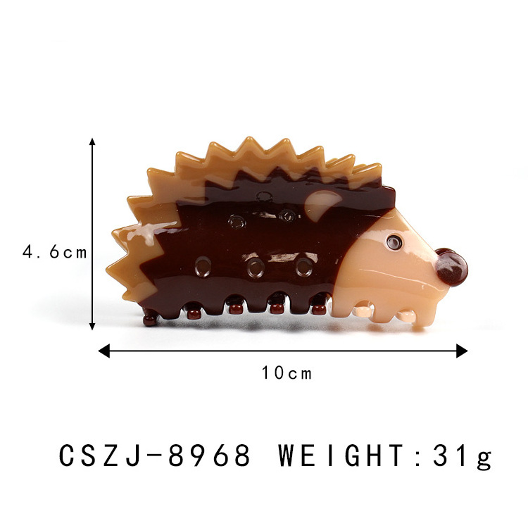 CANYUAN European and American fashion hot selling hedgehog acetate custom  hair clip unique custom three-color hair claw