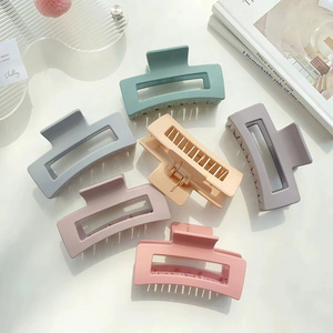 CANYUAN Thickened PC material Korean matte hollow plastic hair claw retro large shark clip wholesale