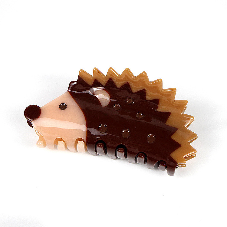 CANYUAN European and American fashion hot selling hedgehog acetate custom  hair clip unique custom three-color hair claw