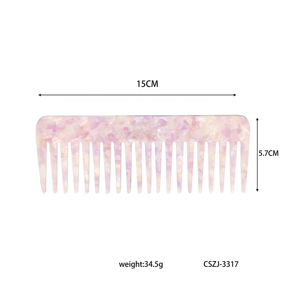 CANYUAN Hot sale Korean Large size cellulose acetate hair combs high quality comb  for women custom logo comb