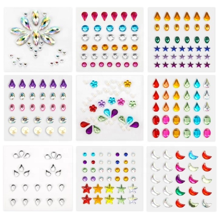 Rhinestone Gem Stickers Self Adhesive Colorful Stick on Gems Bling Craft Jewels Crystal Stickers Decorative Diamond Stickers