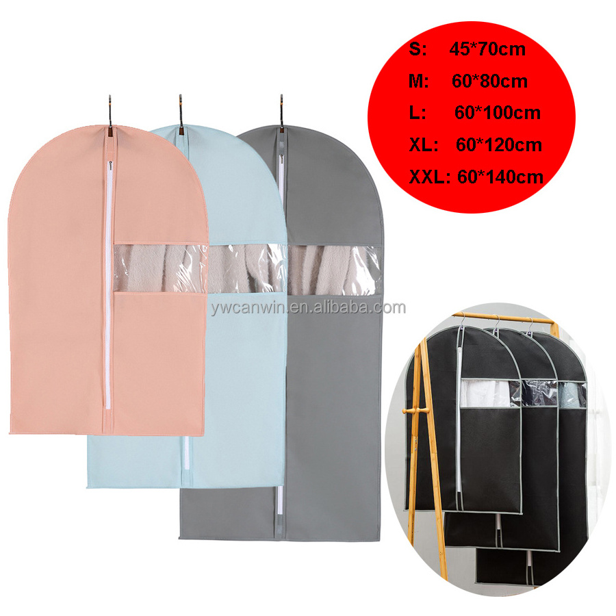 Custom Garment Bag Suit Bags Closet Storage with Clear Window Dust Proof Suit Cover Bags for Suit Coat Jacket Clothes Storage