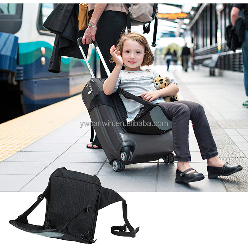 Kids Ride on Suitcase Seat for Toddler Carry On Luggage with Seat for Kids Portable Travel Seat with Belt Free Hands for Airport