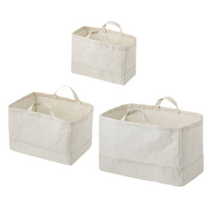 Extra Large Canvas Fabric Storage Baskets with Handles Oversized Storage Bins Collapsible Storage Box Clothes Blankets Organizer