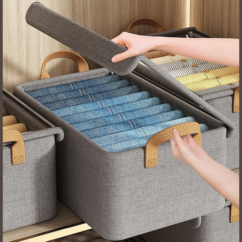 Wardrobe Clothes Organizer with metal rack Storage Divider Drawer Organizers Washable Compartment Storage Bins for Jeans T-shirt