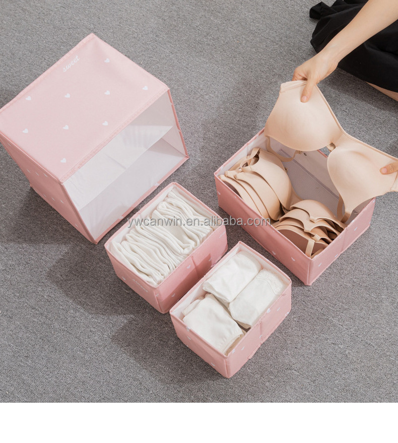 Underwear Drawer Divider Closet Organizers and Dresser Organizer Wardrobe Clothes Box Storage Bins with Lid for Bra Leggings