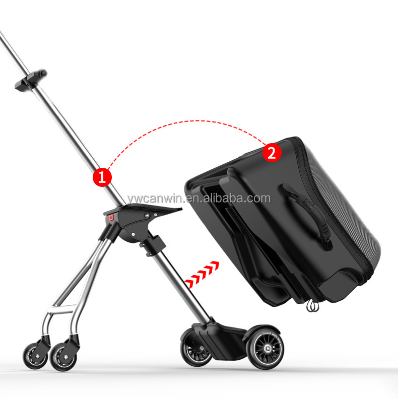 2 in 1 Travel Softside Luggage With Detachable Baby Stroller Spinner With Wheels Checked-Medium 20-Inch Customizable