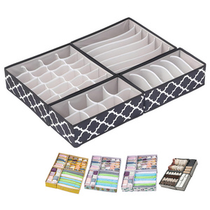 Drawer Organizer for Clothing 4 Pack Sock Underwear Drawer Organizer Bin Foldable Closet Storage Dresser Drawer Dividers for Bra