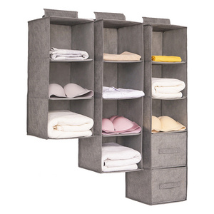 Hanging Closet Organizer and Storage Easy Mount Foldable Hanging Closet Wardrobe Storage Shelves Clothes Handbag Shoes