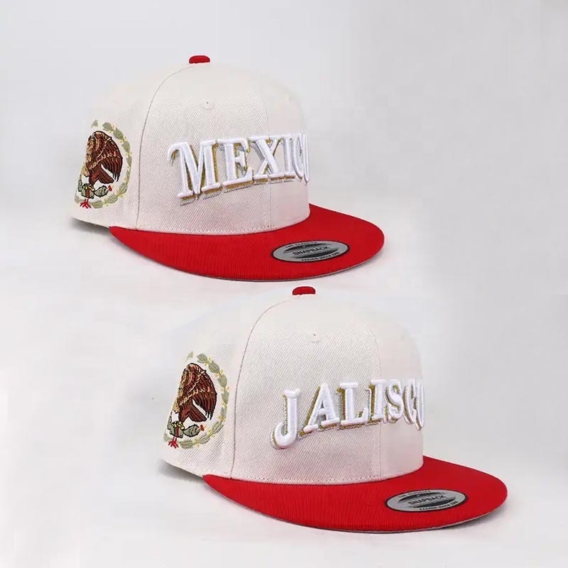 new trend flat brim 3d puff embroidery custom stickers snapback high quality two tone era Mexico fitted hats baseball cap