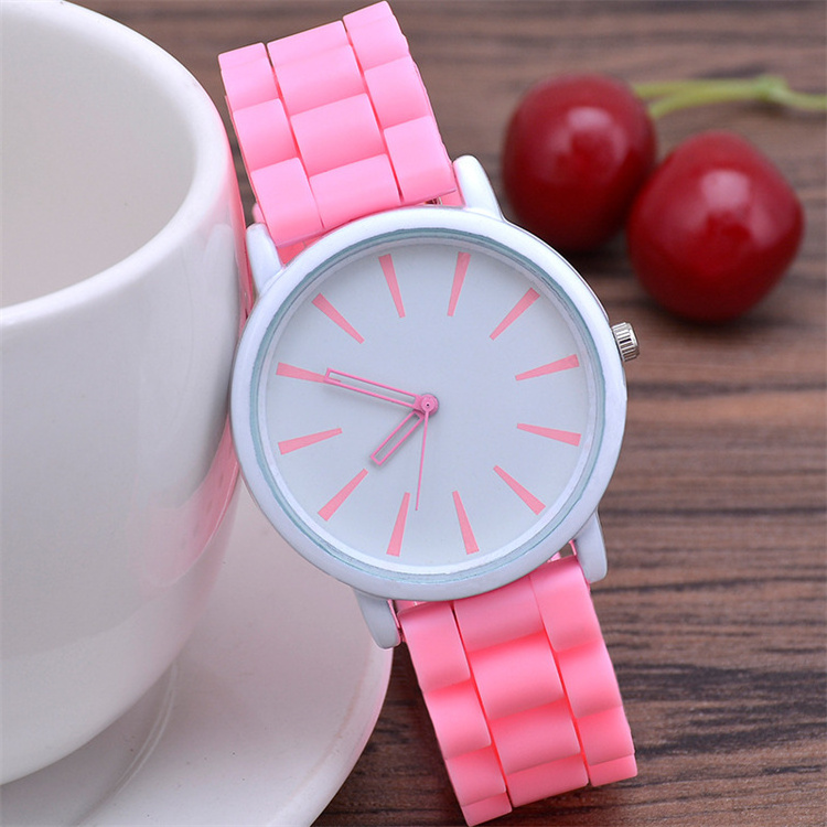 Classic Hot Selling Ultra-Thin Candy Color Silicone Female Student Watch Geneva Jelly Color Quartz Hand Watch