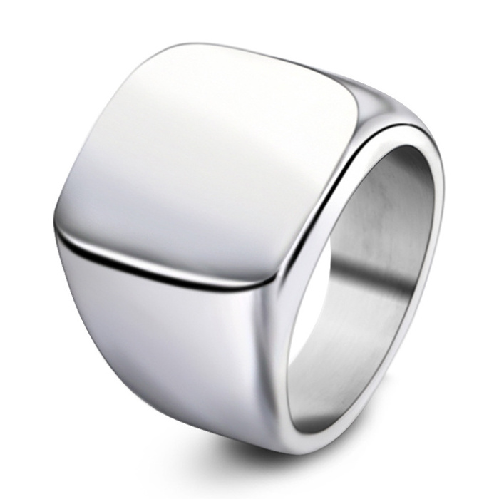 2021 Fashion jewelry men's 316L stainless steel simple light body titanium ring