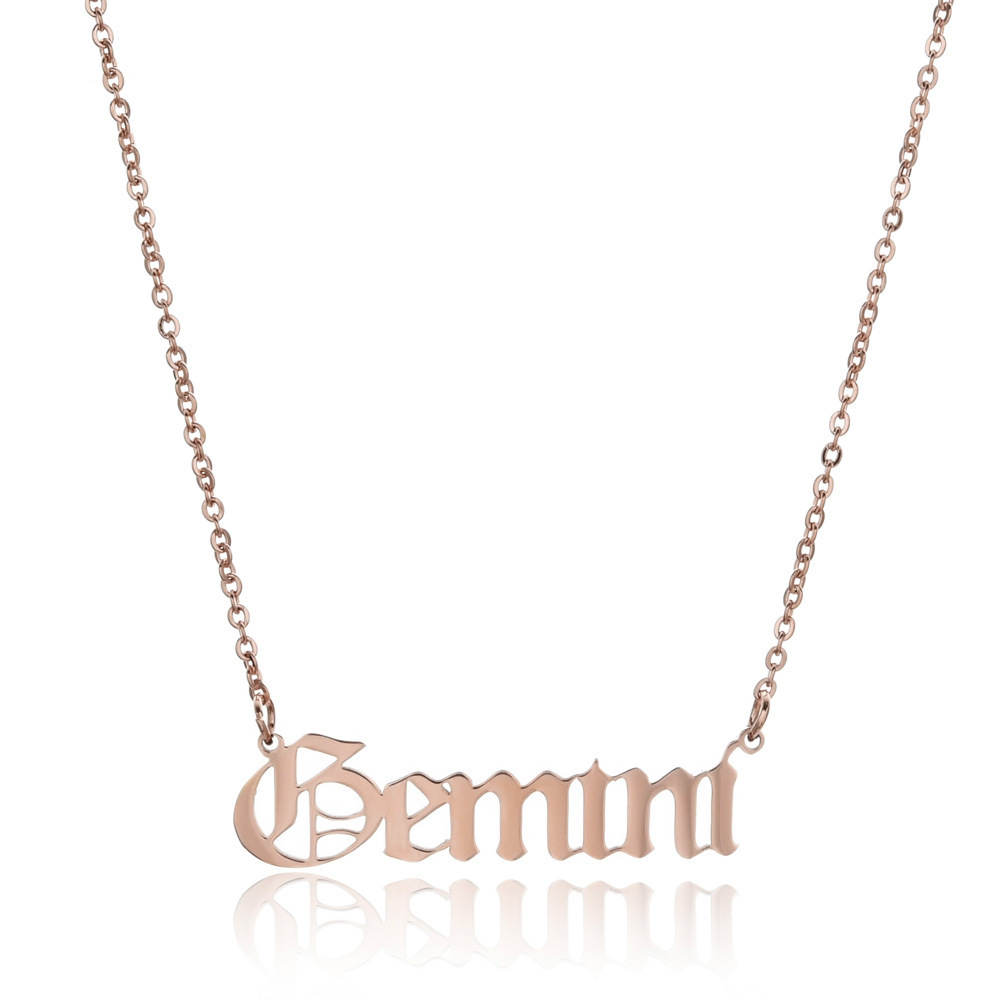 Custom Jewelry Gold Plated Personalized Stainless Steel Zodiac Jewelry Necklace For Women