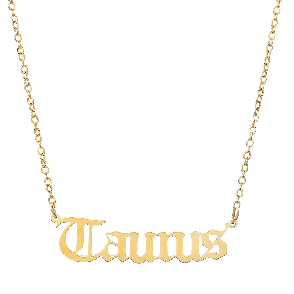 Custom Jewelry Gold Plated Personalized Stainless Steel Zodiac Jewelry Necklace For Women