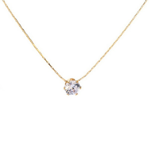 Best Sell New Fashion Gold Stainless Steel Diamond Pendant Chain Women Necklace Jewelry