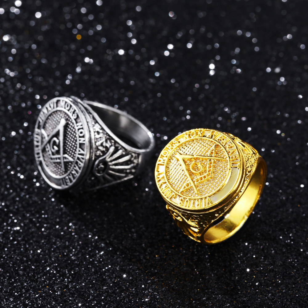 Middle East Jewelry Wholesale Muslim 7.5g Alloy Antique Silver Gold Rings For Men