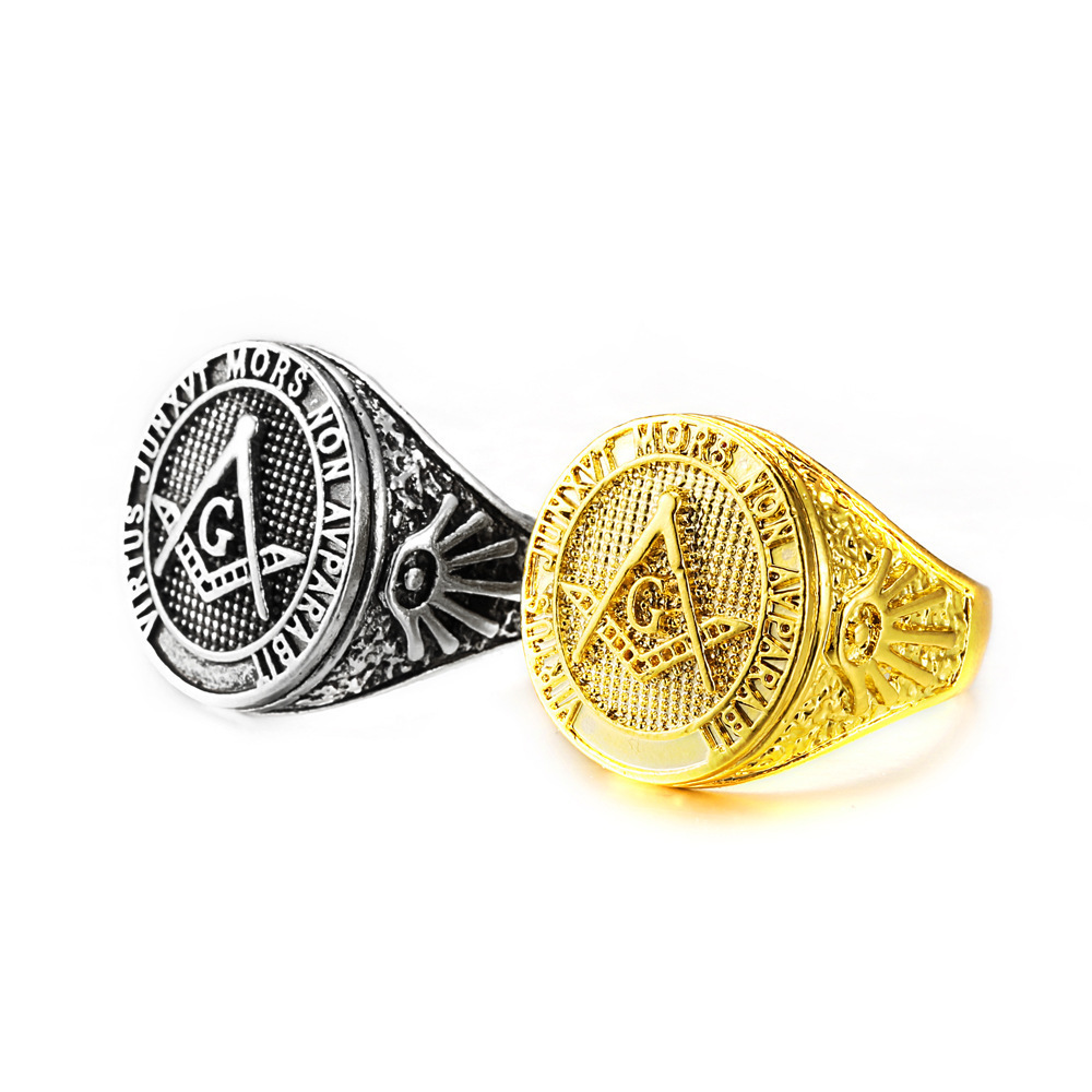 Middle East Jewelry Wholesale Muslim 7.5g Alloy Antique Silver Gold Rings For Men