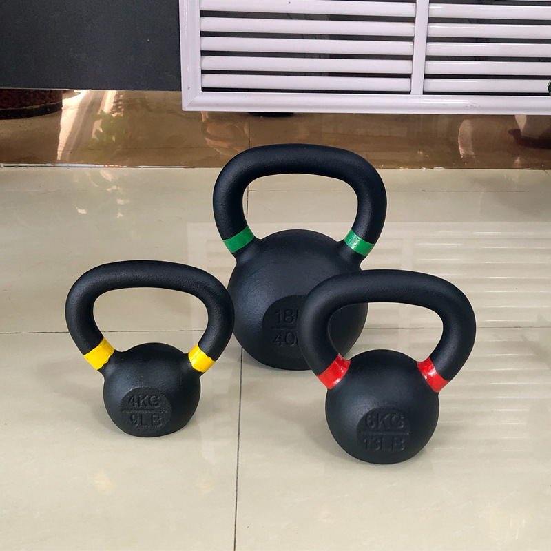 wholesale home gym use powder coated cast iron kettlebell set