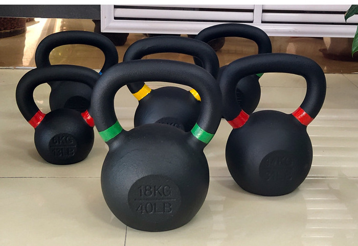 wholesale home gym use powder coated cast iron kettlebell set