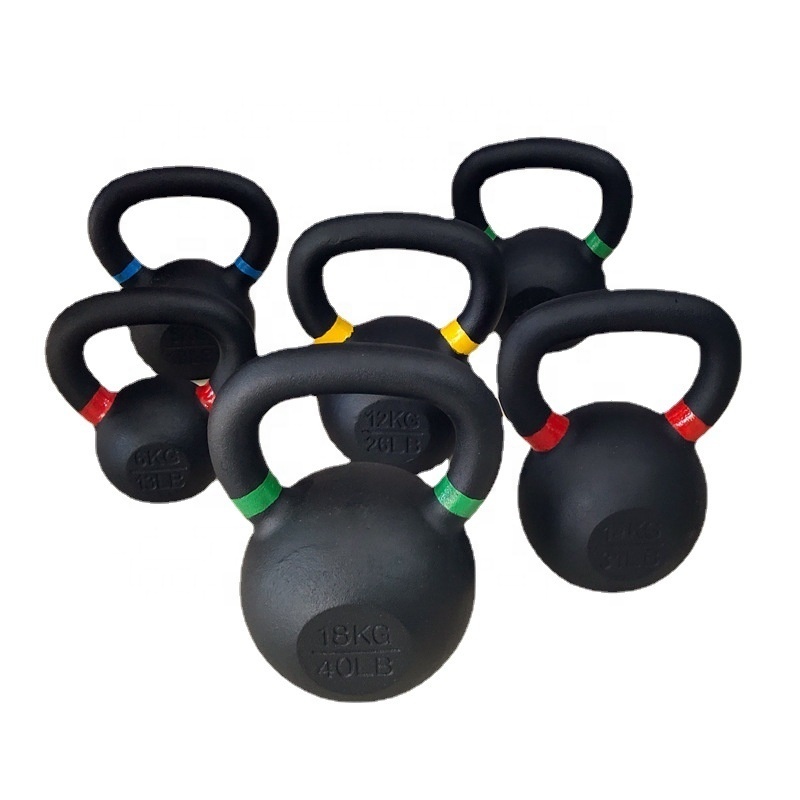 wholesale home gym use powder coated cast iron kettlebell set