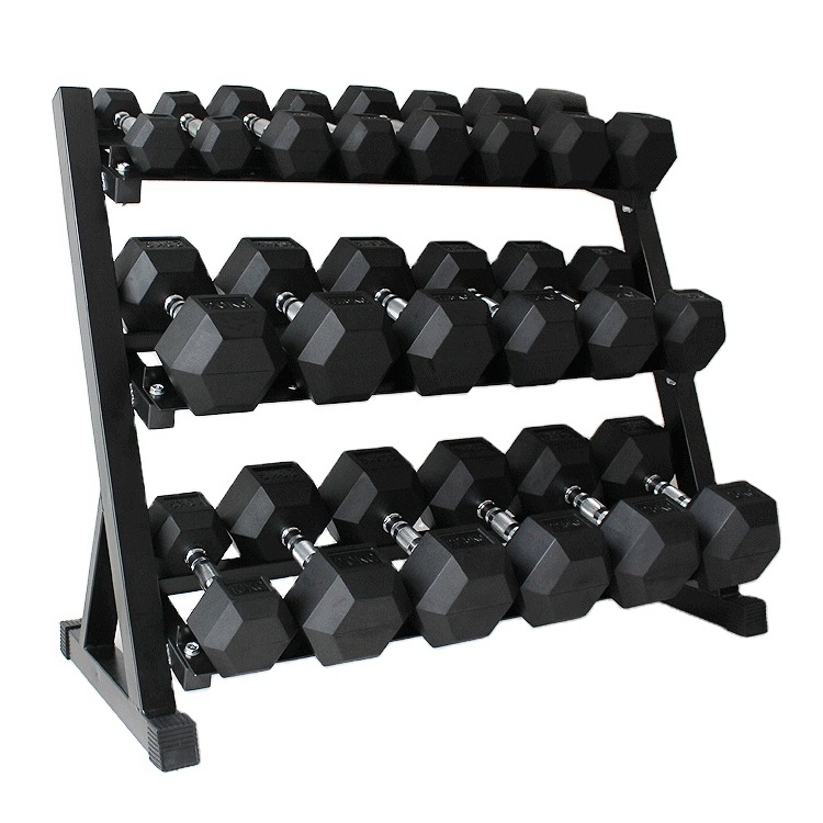 Rubber Hex Dumbbell 2022 custom kg lb gym equipment 5kg 10kg 15kg 20kg 30kg 40kg 50kg rubber coated dumbbell set Price