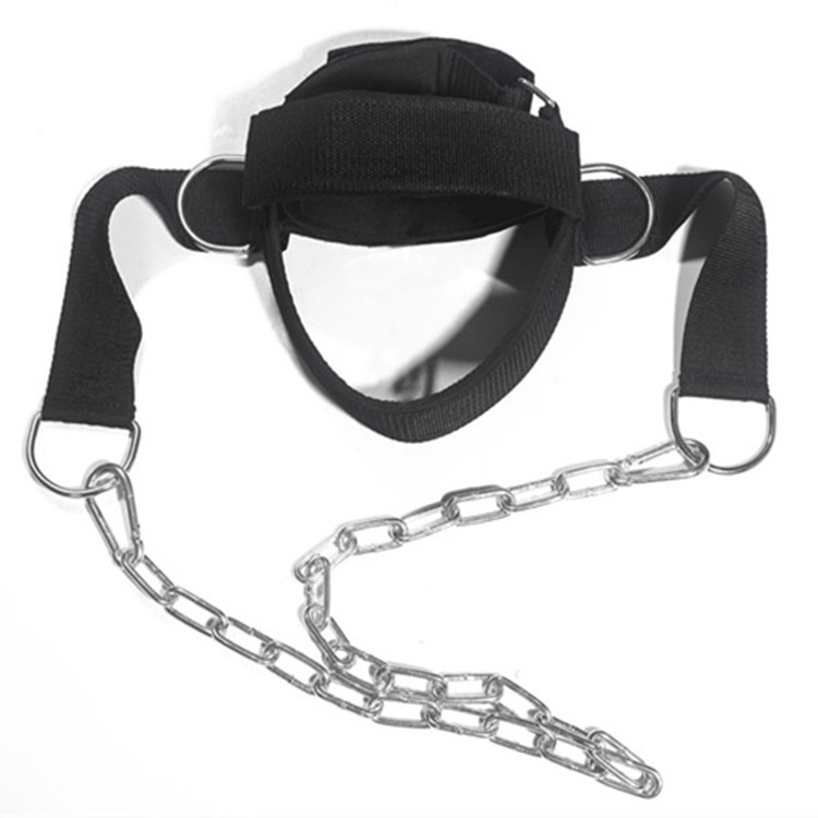 Home Gym Bodybuilding Barbell Workout Lifting Strap Adjustable Gym Workout Trainer Head Harness Neck Weight Lifting With Chain