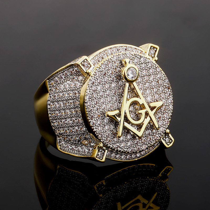 Wholesale New Design Mason Vintage Hip Hop Punk Stainless Steel Champion Gold Silver Plated Masonic Ring For Men