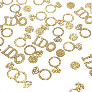 Wedding Supplies Gold Table Confetti Glitter Paper Diamond Ring Confetti I Do Engagement Party Table Scatter