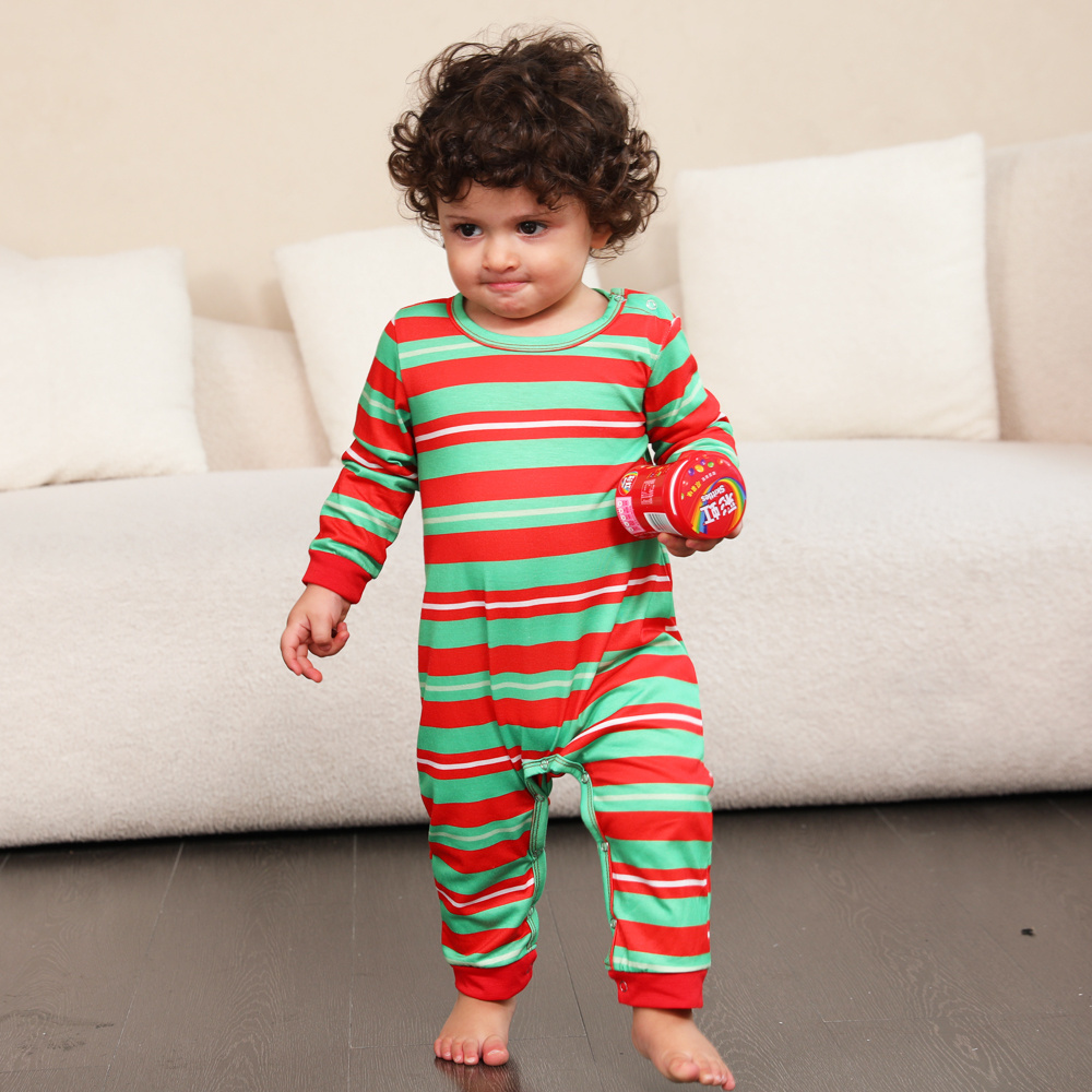 Stock Latest Xmas Halloween Pyjamas Set Stripe Matching Family Christmas Pajamas 2023