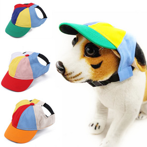 Color Matching Pet Dog Head Accessories Hat Outdoor Adjustable Cotton Baseball Cap for Dog