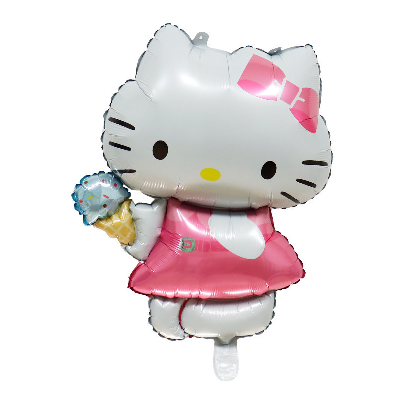 CY Hot Sale KT Kitty Dressed In Pink Birthday Decoration Items Huge Helium Foil Cartoon Balloon Kitty Globos Balloons