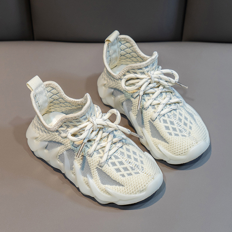 CY Boys Spring Autumn Girls Kids Mesh Shoes Breathable Mesh Octopus Coconut Shoes Flaming Mountain Breathable Casual Shoes i