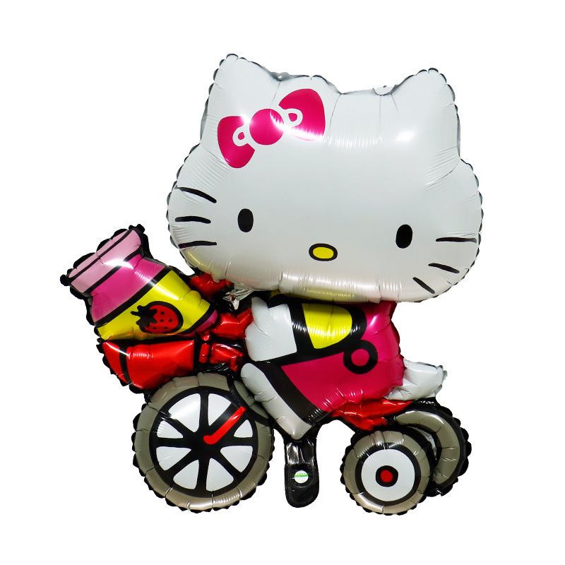 CY Hot Sale KT Kitty Dressed In Pink Birthday Decoration Items Huge Helium Foil Cartoon Balloon Kitty Globos Balloons