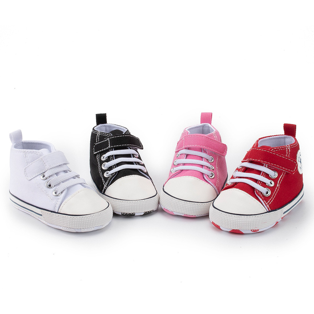 wholesale kids boy girl canvas sneakers soft sole high top ankle Infant first walkers baby crib shoes