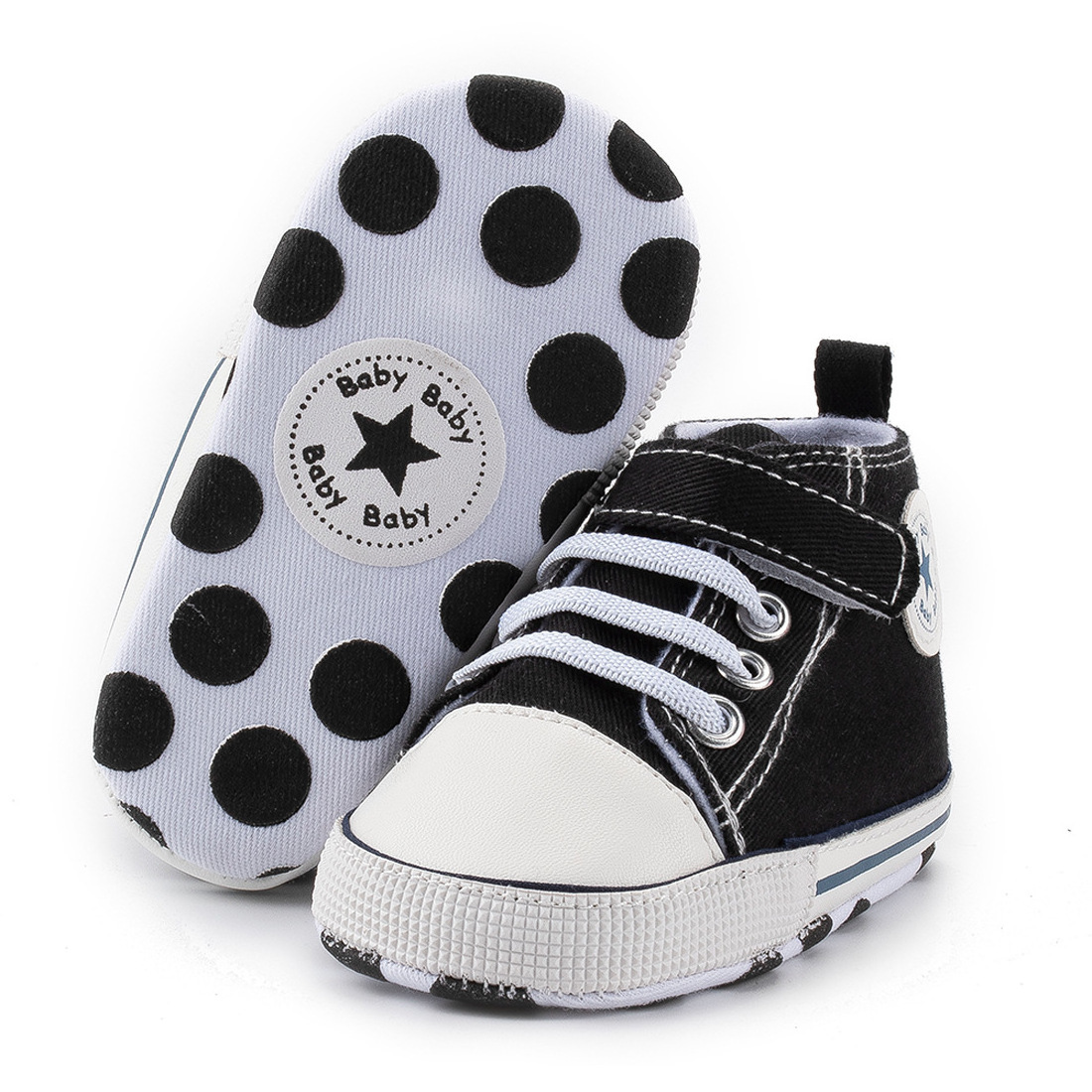 wholesale kids boy girl canvas sneakers soft sole high top ankle Infant first walkers baby crib shoes