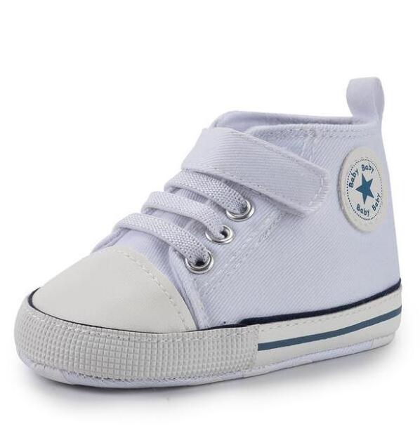 wholesale kids boy girl canvas sneakers soft sole high top ankle Infant first walkers baby crib shoes