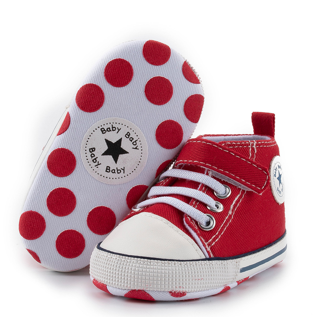 wholesale kids boy girl canvas sneakers soft sole high top ankle Infant first walkers baby crib shoes