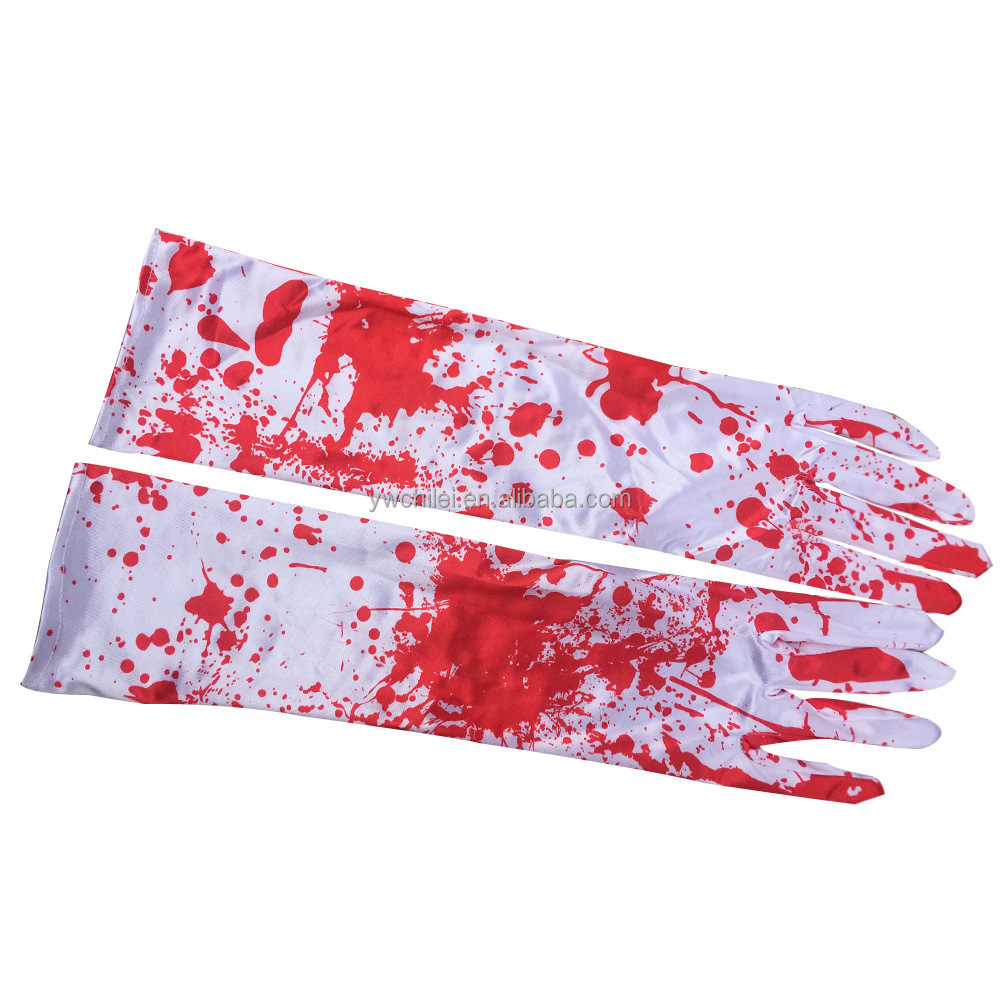 Adult Halloween BLOOD Costume Skeleton Gloves