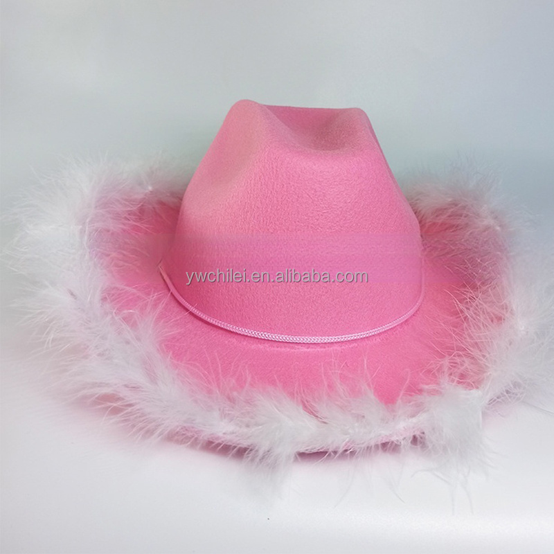 Pink Boa Cowboy Hat