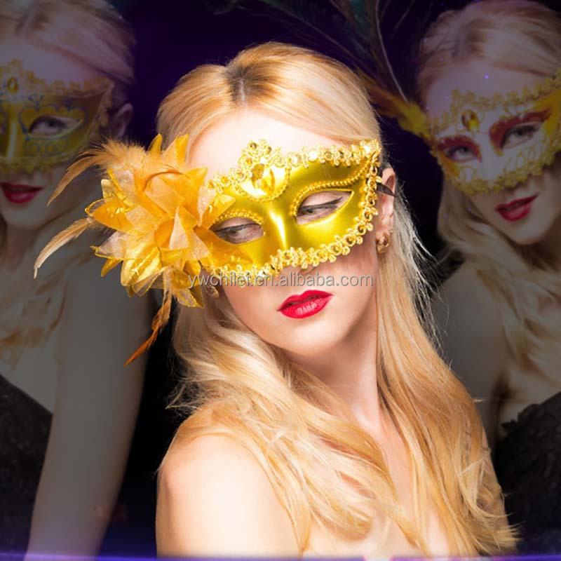 New high-end Italian fashion show mask Venice side flower ball mask